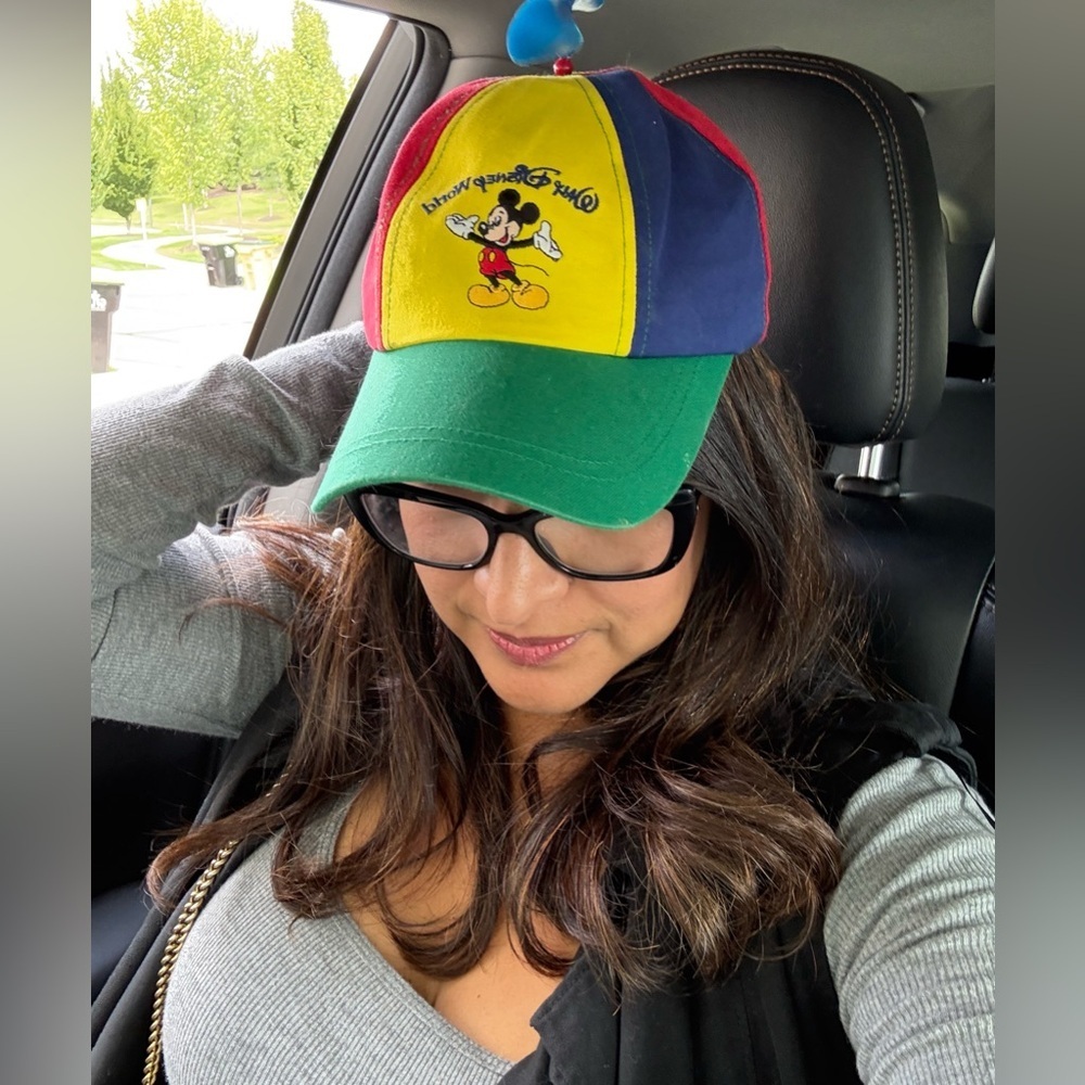 Vintage Disney Multicolor Cap with Mickey Mouse Embroidery